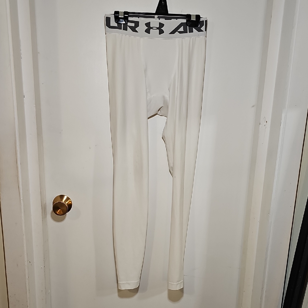 Men's Under Armour White/Gray Leggings 1 of 2